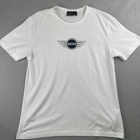 MINI Shirt Wmn XL White Logo Graphic BMW Mini Cooper Car Automotive Tee Crewneck - Picture 1 of 9